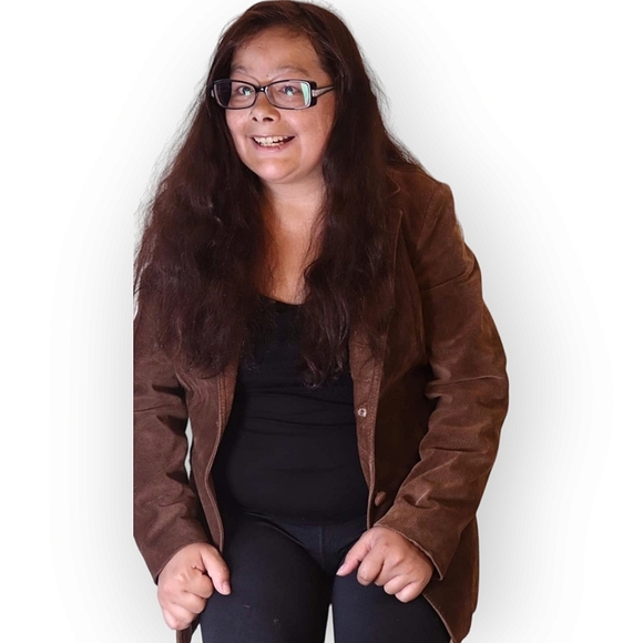 BROWN SUEDE FAUX SUEDE JACKET WOMENS SIZE SMALL - Picture 3 of 16